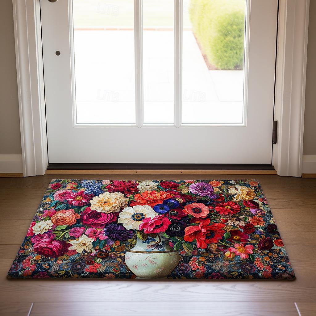 pittura colorata fiori zerbino tappetini tappeti lavabili tappetino da cucina antiscivolo tappeto a prova di olio tappeto per interni ed esterni arredamento camera da letto tappetino da bagno tappeto del 2025 a $18.49 –P12