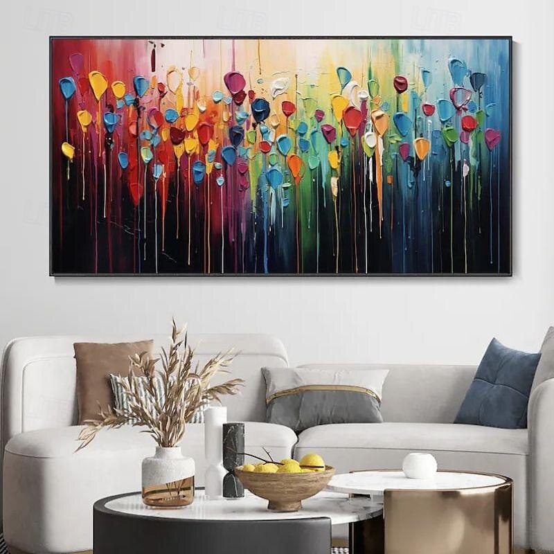 Handgefertigtes Ölgemälde auf Leinwand, Wandkunst, Dekoration, abstraktes, farbenfrohes, dickes Öl für die Inneneinrichtung, gerolltes, rahmenloses, ungedehntes Gemälde 2025 - $100.99 –P2