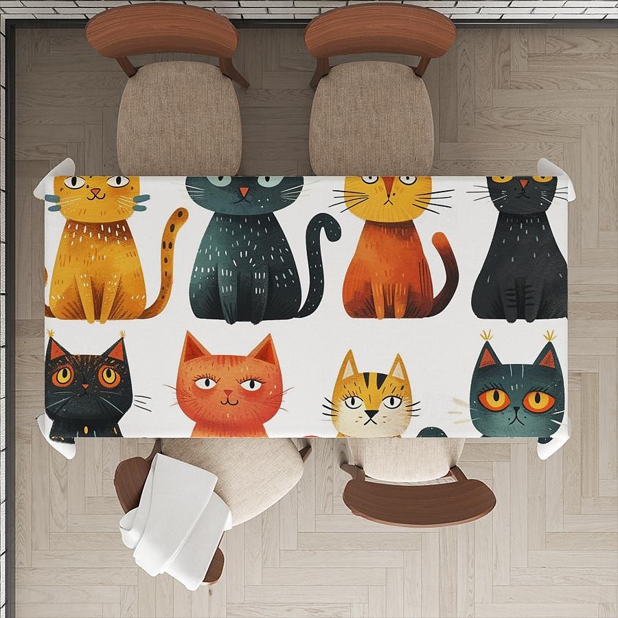 toalhas de mesa de animais para reunião familiar, mesa de jantar de 2025 por $14.49 –P5