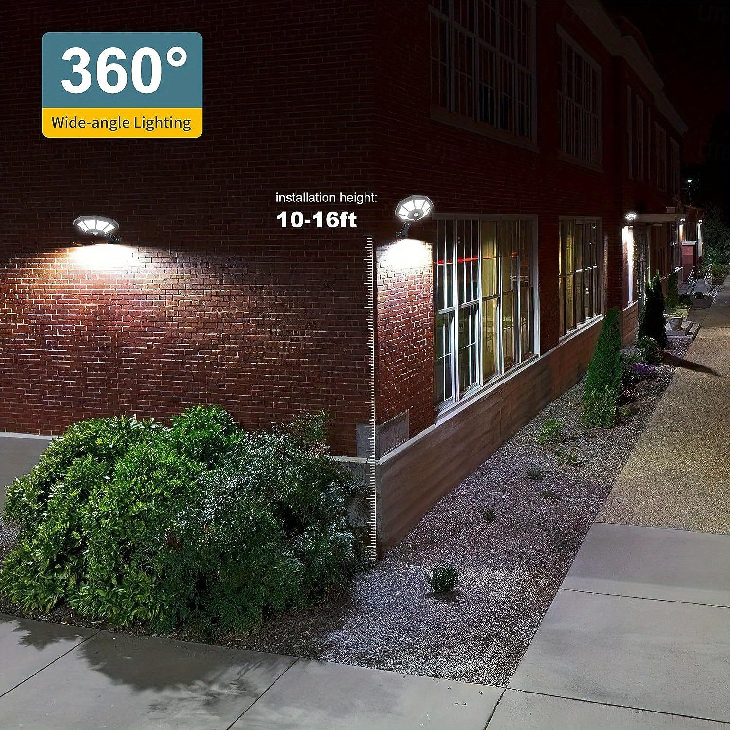 уличные солнечные фонари, 168 светодиодов, 6500 К, пищевой свет от заката до рассвета, водонепроницаемые фонари IP66 для парковки с датчиком движения 2026 - $39.99 –P9