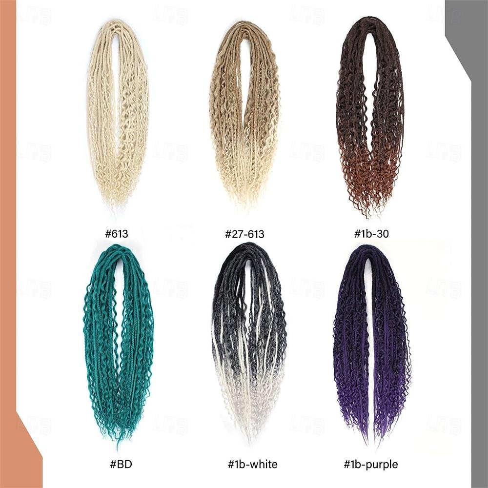 Dreadlock Extensions Double Ended 24 Inch 3 In 1 Mixed Light Brown to Blonde Dreads Set Synthetic Curly Ends Hippie Style Boho Wavy Dreads 20 Strands Handmade Dreads 2025 - $41.99 –P7