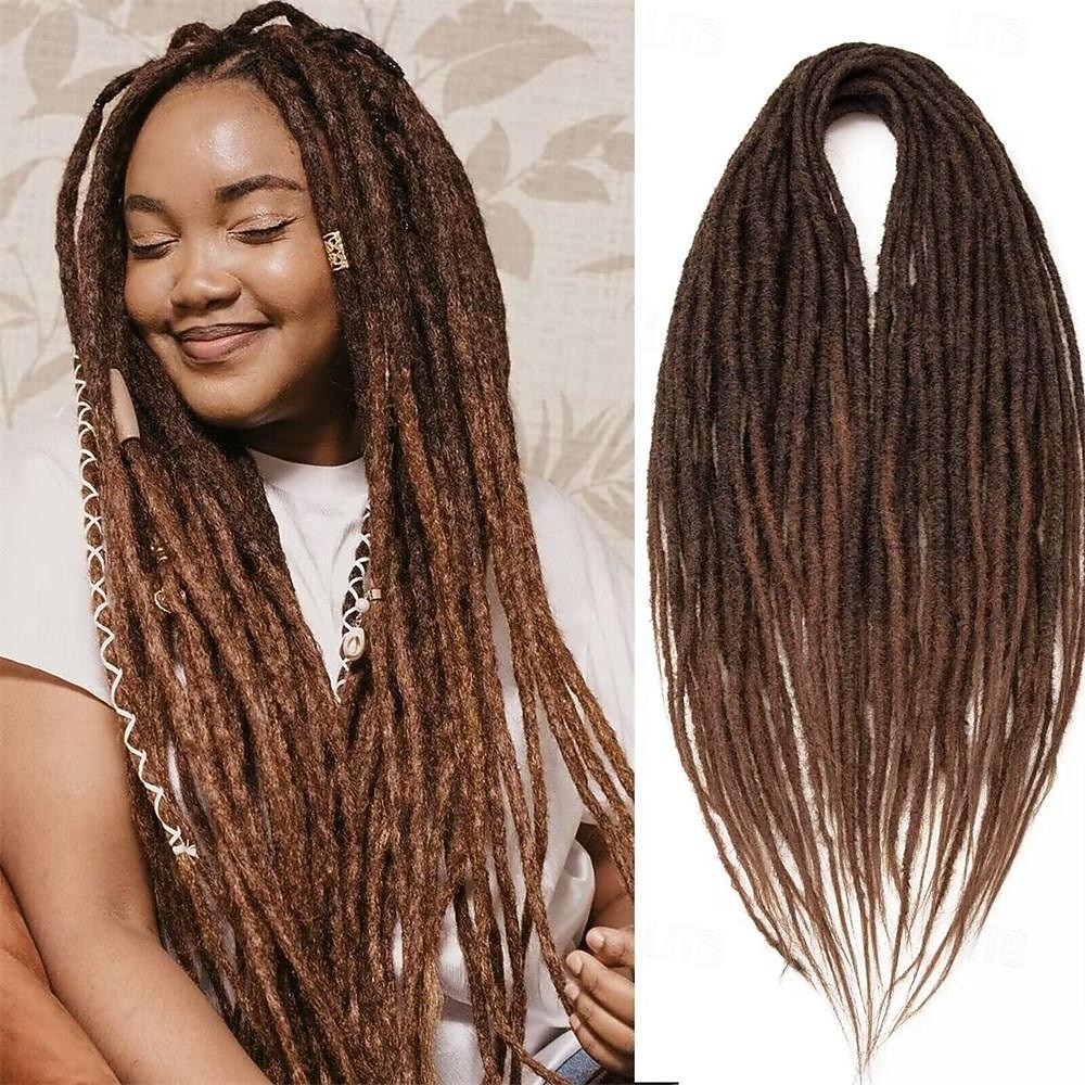24-Zoll-Dreadlocks-Verlängerungen, Goddess Locs, Häkelhaar für Frauen, 10 Stränge, handgefertigte Dreadlock-Häkelhaarzöpfe, synthetisch, dünn, 0,6 cm, Hippie, gerade, doppelendige Dreads 2025 - $21.99 –P7