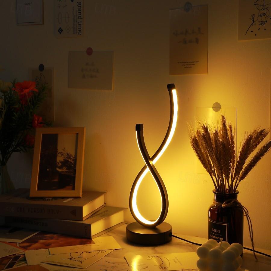 dimming bordlampe usb moderne minimalistisk kreativ design 3-farger, nattbord stue atmosfære lampe 2025 - $59.99 –P4