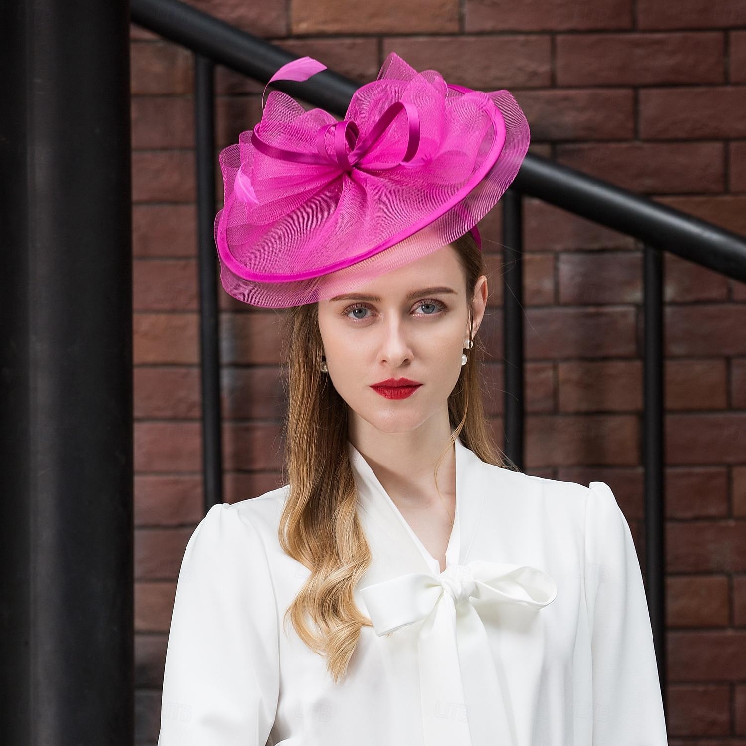 elbűvölő kentucky derby sapka tüll háló csészealj kalap cilinder esküvő tea party elegáns esküvő tollas csípős fejfedővel 2025 - €29.99 –P1