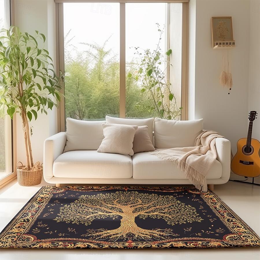 Baum des Lebens, Vintage-Boho-Teppich, Küchenmatte, rutschfeste, ölbeständige Bodenmatte, Wohnzimmerteppich, Innen- und Außenmatte, Schlafzimmerdekoration, Badezimmermatte, Eingangsteppich, Fußmatte 2025 - $15.49 –P13