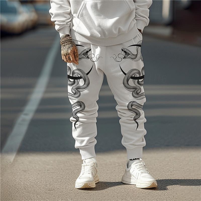 Herren Punk Gothic Schlange Jogginghose Trainingshose Jogginghose Jogger Hosen Hose 3D-Druck Mittlere Taillenlinie Party Strasse Urlaub Frühling Herbst Regular Fit Mikro-elastisch 2025 - $22.99 –P1