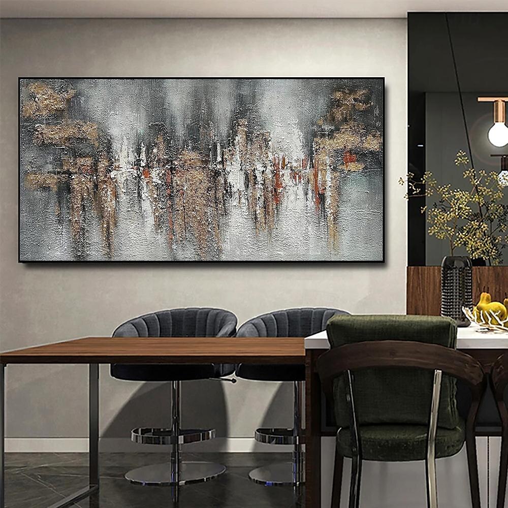 Handmade Oil Painting Canvas Wall Art Decoration Modern Abstract Grey Texture for Home Decor Rolled Frameless Unstretched Painting 2025 - $82.99 –P3