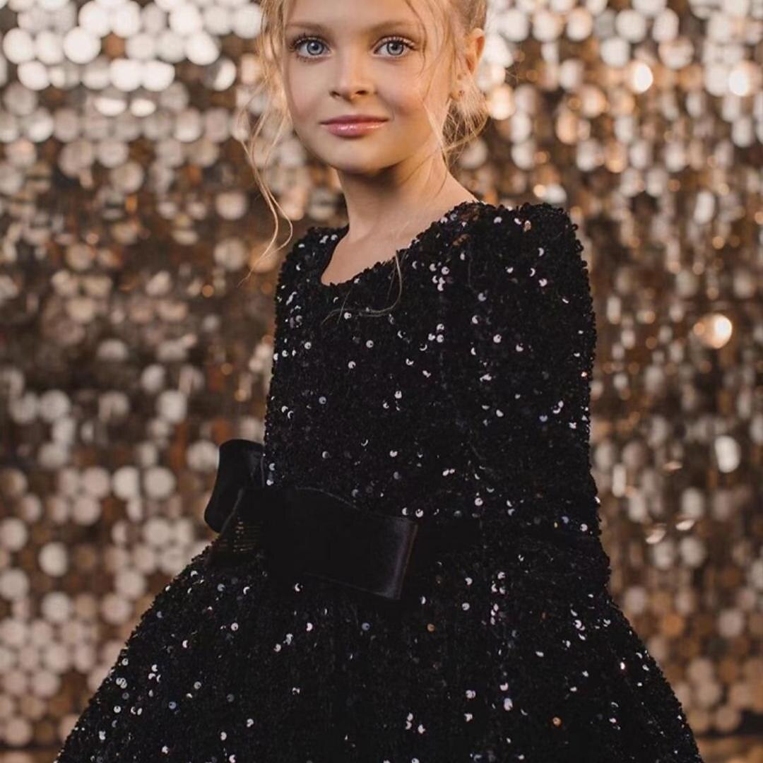 Kinderen Voor meisjes Feestjurk Effen Kleur Lange mouw Prestatie Netstof Prinses Zoet Netstof Halverwege kuit Schede jurk Tule-jurk Zomer Lente Herfst Kinderen Zilver Zwart 2025 - $83.99 –P6