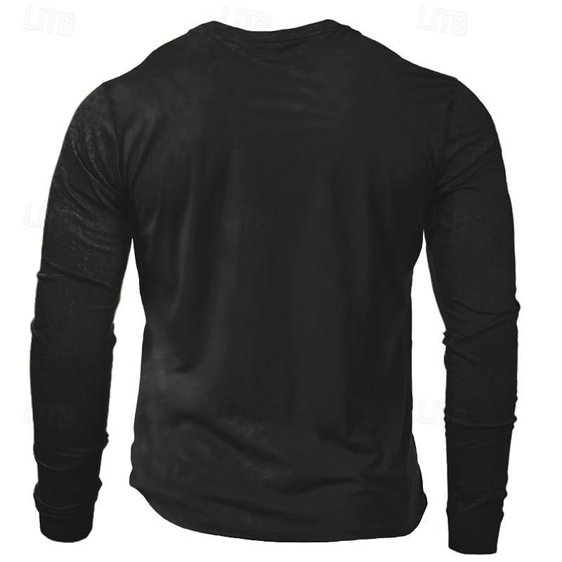 Herren Graphic Skelett T Shirt Langarm T-Shirt 3D-Druck Rundhalsausschnitt Hemd Designer Brautkleider schlicht Subkultur Sports Outdoor Festtage Ausgehen Schwarz Burgunderrot Purpur Frühling & Herbst 2025 - $19.99 –P7
