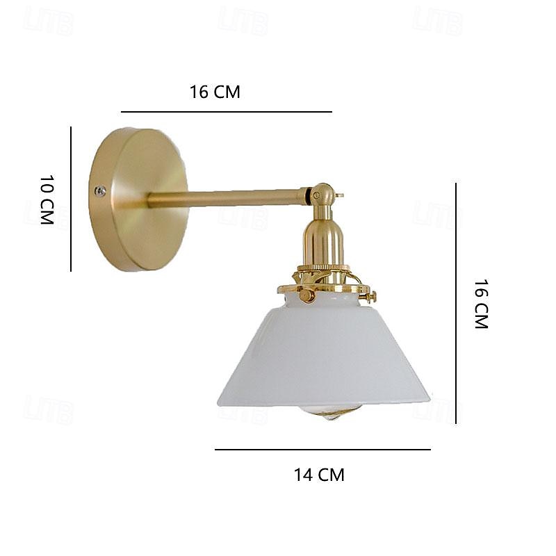 applique murale vintage, luminaire mural intérieur applique murale en laiton applique murale simple pour salle de bain chambre vanité couloir salon ferme café bar avec abat-jour en verre de 2026 ? $116.95 –P1