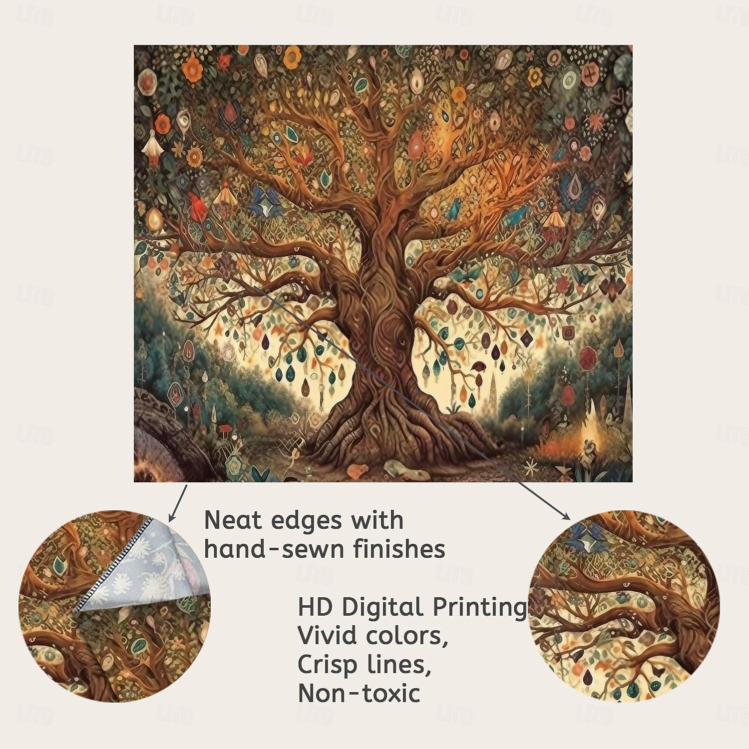 Tree of Life Hanging Tapestry Sun Moon Wall Art Large Tapestry Mural Decor Photograph Backdrop Blanket Curtain Home Bedroom Living Room Decoration 2025 - $16.99 –P3
