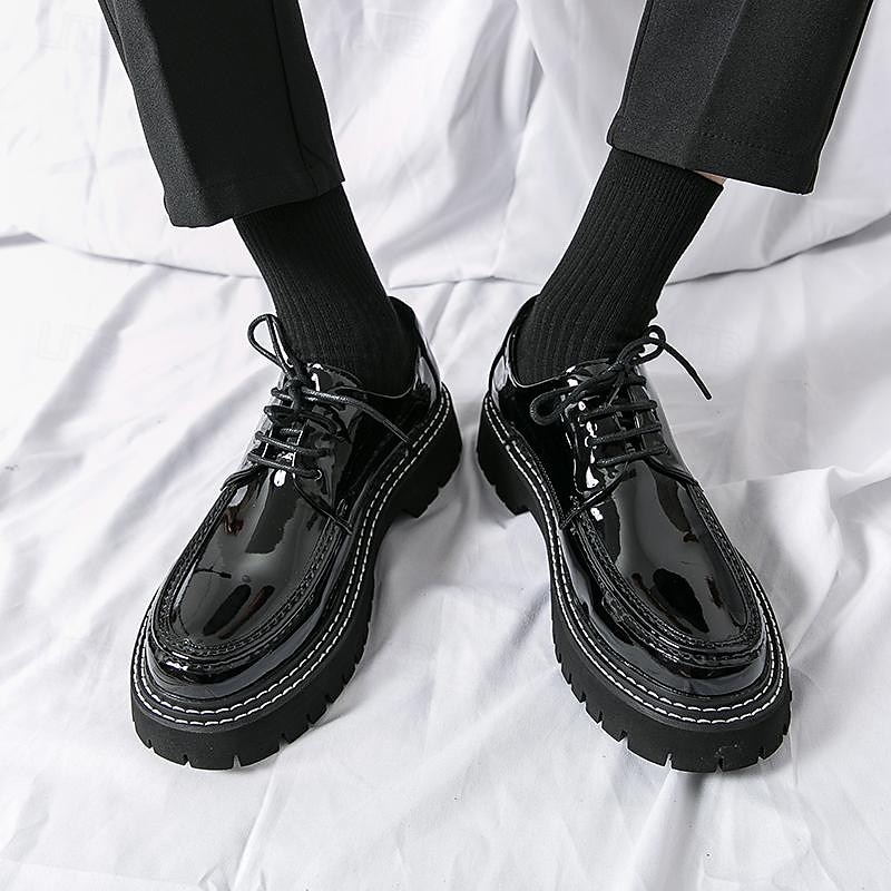 Męskie Oksfordki formalne Buty Trampki na platformie Mokasyny na platformie Zabytkowe Klasyczny Codzienny Ślub Codzienny PU Wzrost Zwiększenie Wygodny Niepoślizgowy / a Sznurowane Czarny Zielony 2025 - $59.99 –P13