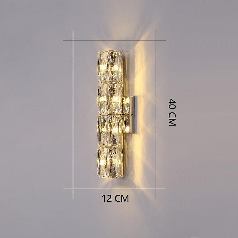 appliques murales 20/30/40/80 cm luminaires muraux modernes blanc chaud avec abat-jour en cristal k9 applique murale pour miroir, applique murale de salon de chambre à coucher 85-265v de 2025 ? $146.99 –P6