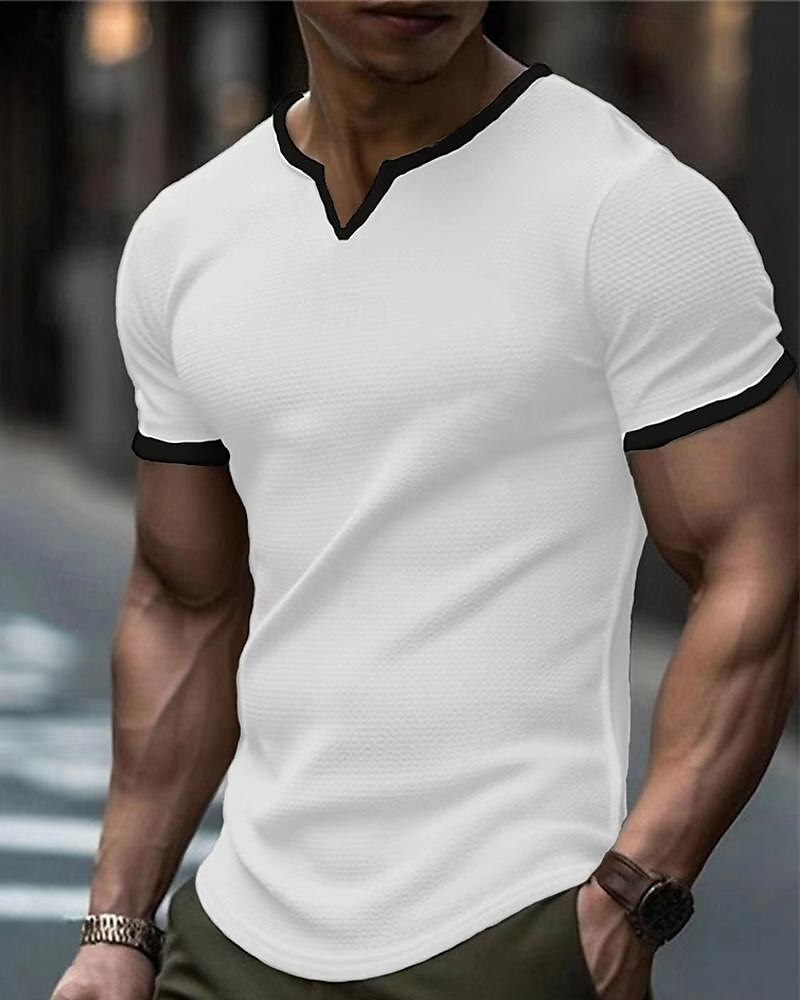 Men's T Shirt Tee Short Sleeve Shirt Tee Top Short Sleeve Crew Neck Spring & Summer Color Block Fashion Designer Basic Vacation Street Going out Black White Green Top Tee for Men 2025 - $24.99 –P2