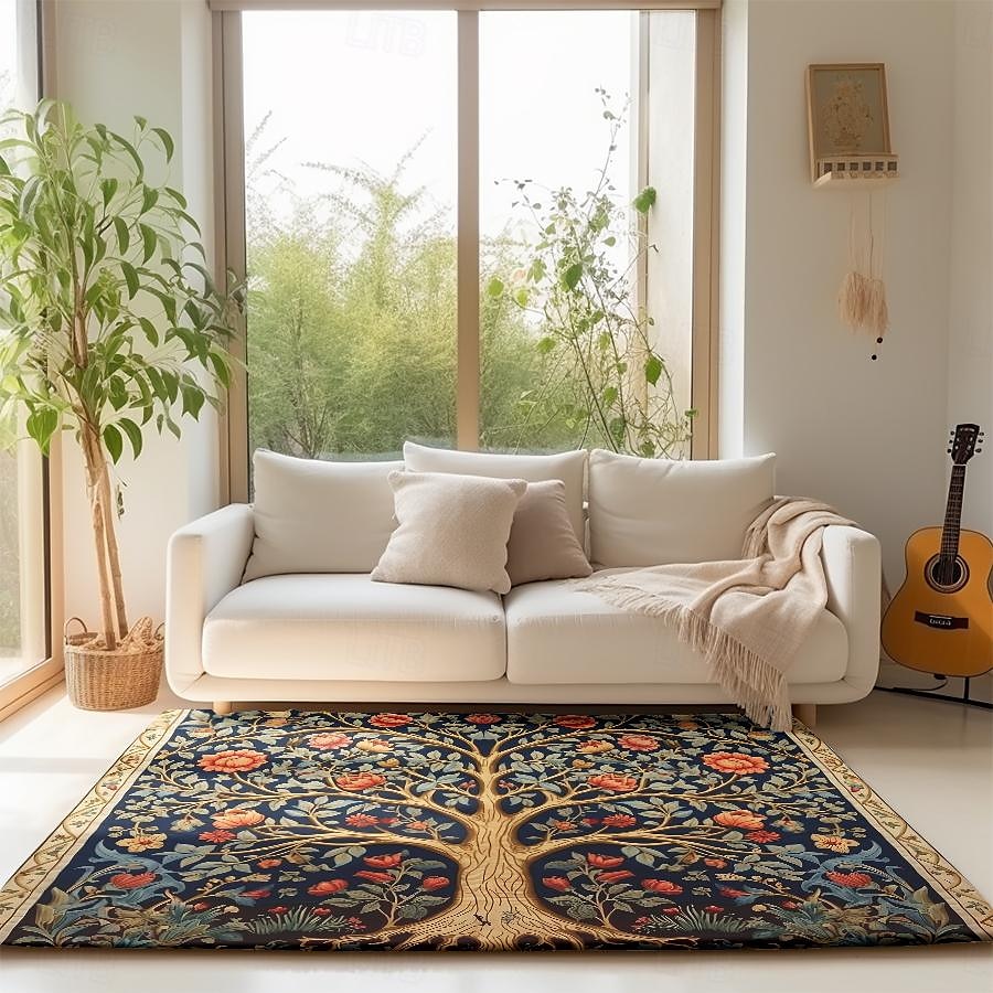 Baum des Lebens, Vintage-Boho-Teppich, Küchenmatte, rutschfeste, ölbeständige Bodenmatte, Wohnzimmerteppich, Innen- und Außenmatte, Schlafzimmerdekoration, Badezimmermatte, Eingangsteppich, Fußmatte 2025 - $15.49 –P17