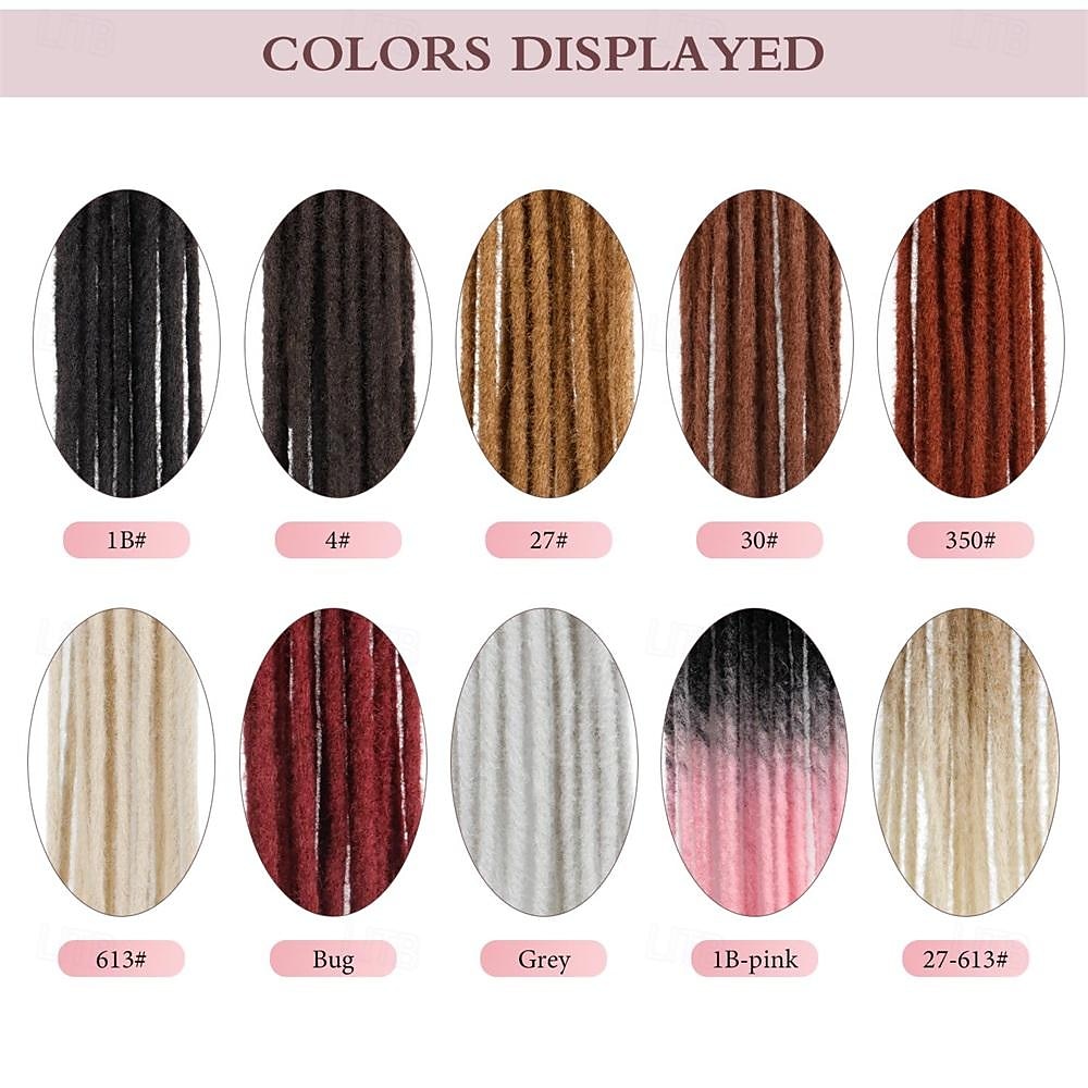 24 Inch Dreadlock Extensions 20 Strands  Single Ended Hippie Dreads 0.6 cm Width Loc Extensions Reggae Style Synthetic Crochet Hair for Women and Men 2025 - $34.99 –P5