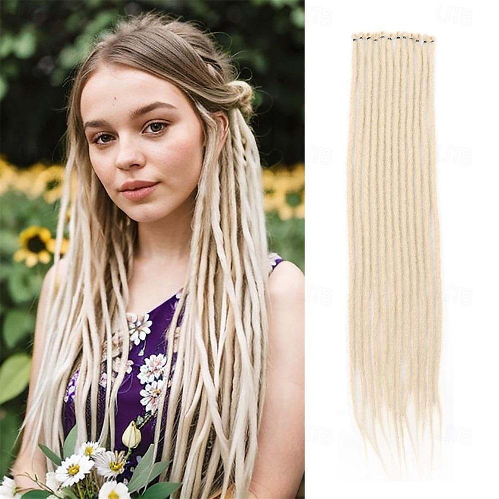 dreadlock extensions 1b/grønn dreads extensions hekle loc extensions syntetiske dreadlock extensions clip in dreadlocks hair extensions single ended dreadlock heklet hår dread 2025 - $33.99 –P7