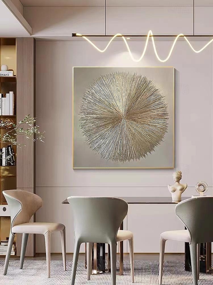 золото серебро лист холст искусство ручная роспись абстрактная оригинальная современная серебряная фольга текстурированная акриловая картина для гостиной настенное искусство домашний декор растянутая 2026 - $114.99 –P3