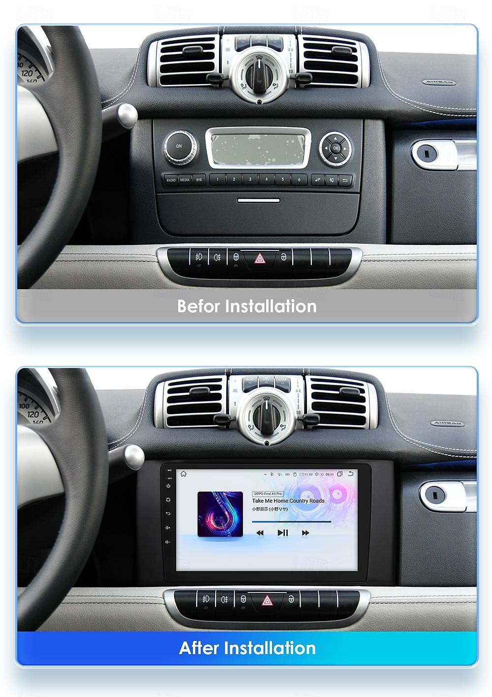 Для mercedes Benz smart fortwo 2011-2015 автомагнитола мультимедийный плеер android 12 carplay навигация gps 2025 - $244.89 –P3