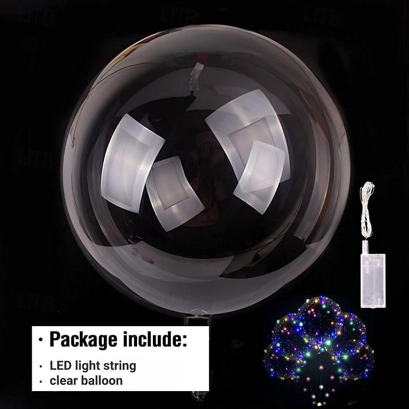 LED Balloon Luminous Party Wedding Supplies Dorm Party Decoration  Transparent Bubble Decoration Birthday Wedding LED Balloons String Lights  Christmas Gift 2024 - $2.49