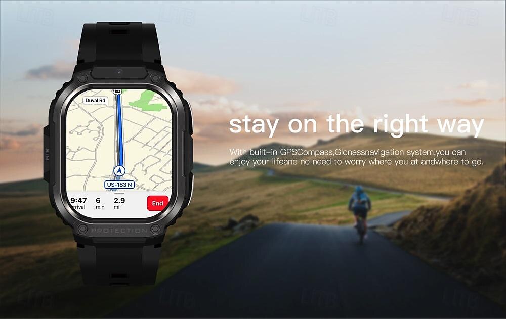 696 DM63 Smart Watch 2.13 inch 4G LTE Cellular Smartwatch Phone Bluetooth 4G Pedometer Call Reminder Heart Rate Monitor Compatible with Android iOS Men GPS Hands-Free Calls with Camera IP 67 48mm 2025 - $165.99 –P10