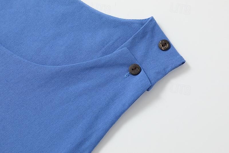 Damen Neckholder-Unterhemd T-Shirt Kleid Weste Streetwear Lässig Tasche Ärmellos Lange Tops U-Ausschnitt Täglich Wochenende Schwarz Weiß Gelb Wein Blau 2025 - $21.99 –P4