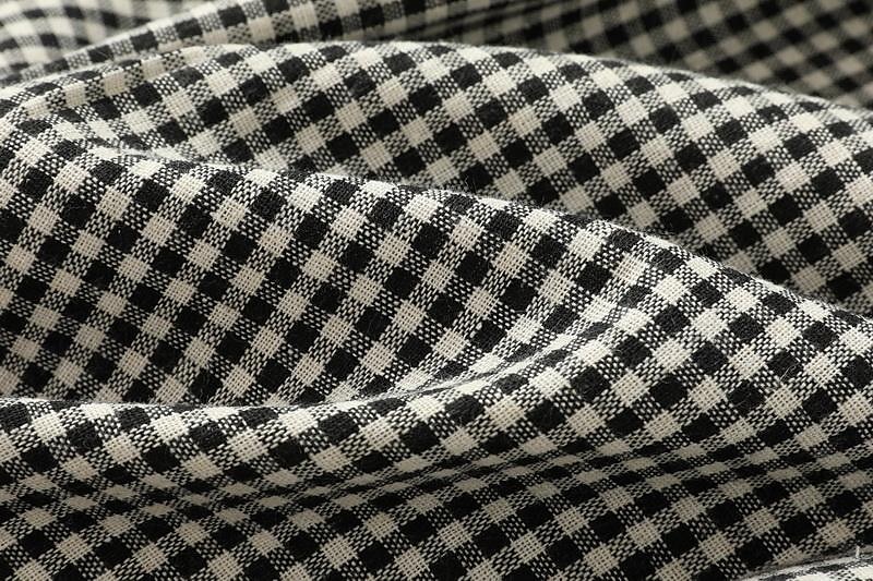 Naisten Musta Kevät Syksy Pitkä mekko Maxi mekko Pellava-inspiroidut mekot Rento mekko Puuvillapellavamekko Perus Vapaa-aika ulko- Päivittäin Viikonloppu Loose Fit Skottiruutukuvio Tiukka pyöre 2025 - $26.99 –P7