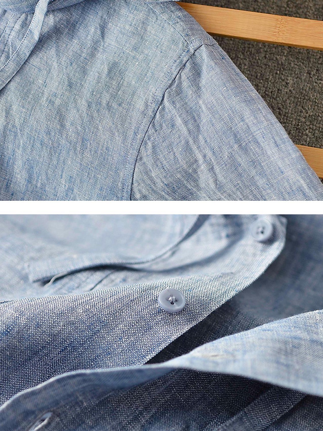 100% linnen Voor heren linnen overhemd Overhemd Strand hemd Zwart Wit Donker Marine Lange mouw Effen Capuchon Lente & Herfst Buiten Dagelijks Kleding 2025 - $50.99 –P11