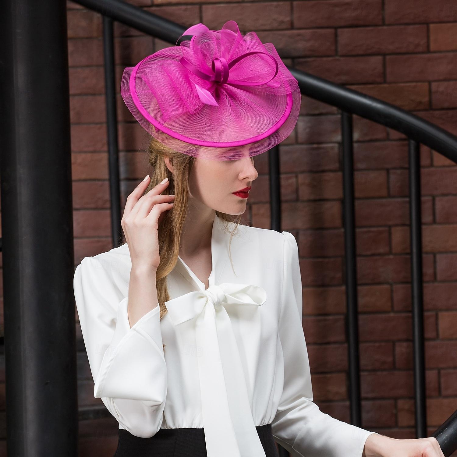 elbűvölő kentucky derby sapka tüll háló csészealj kalap cilinder esküvő tea party elegáns esküvő tollas csípős fejfedővel 2025 - €29.99 –P3
