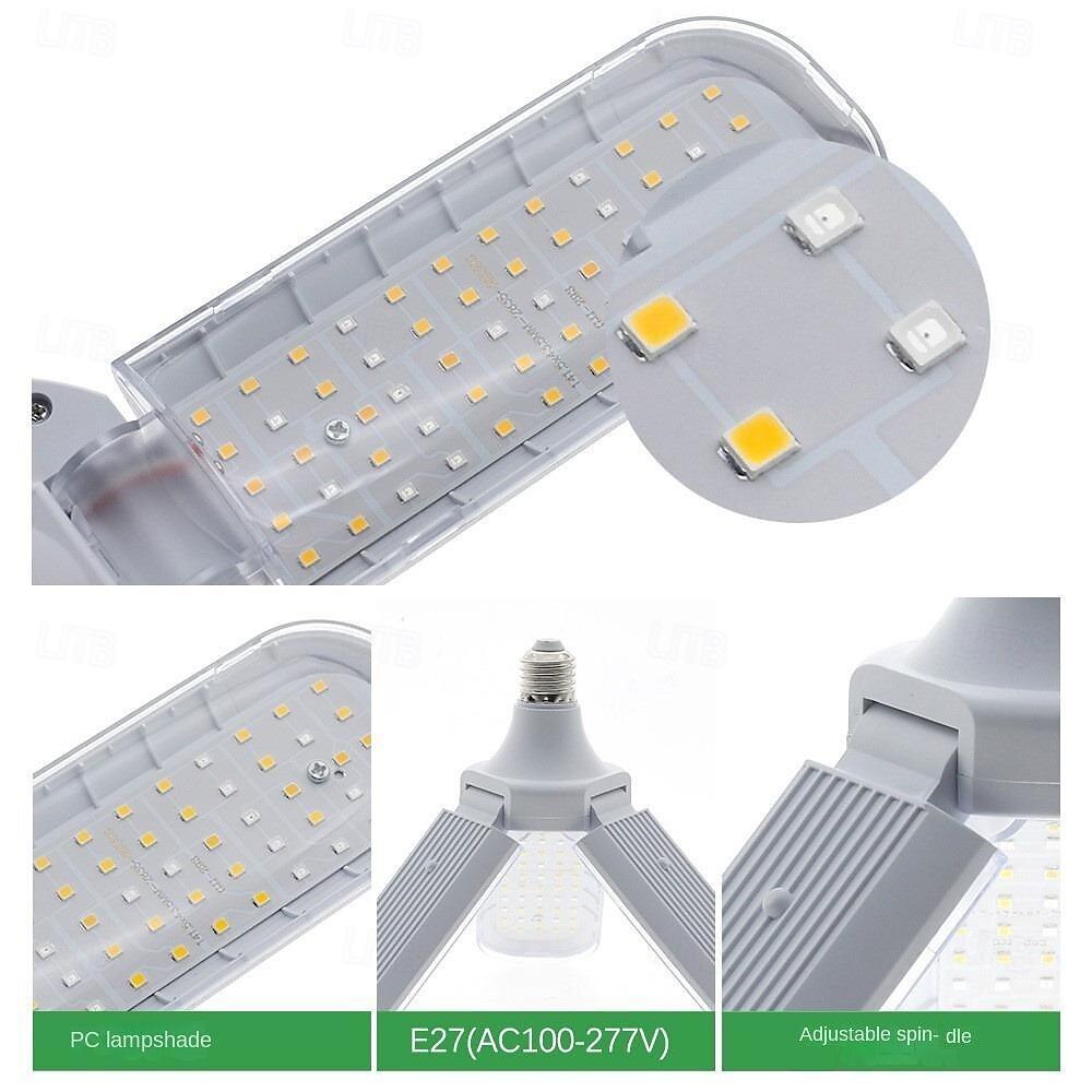 E27 LED Grow Light with 4M Switched Cord 36W Three Lvaves Sunlike Full Spectrum Indoor Grow Light Plants Black Light Upgraded Version  with White Red Blue Red UV and Purple UV 1pc 2025 - $29.99 –P2