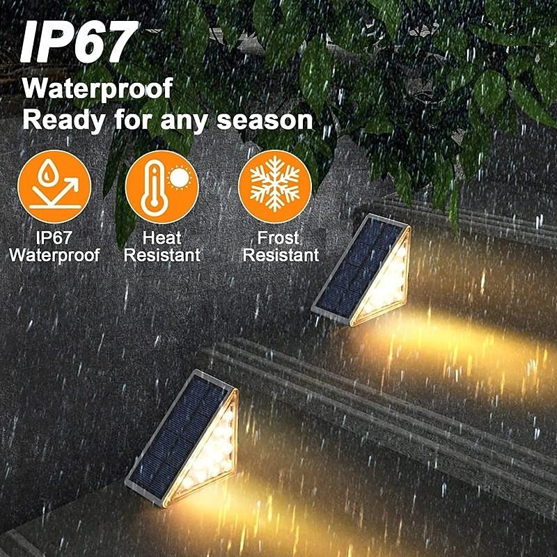Outdoor IP67 Waterproof Solar Step Light Outdoor Stair Lights LED Lens Design Super Bright Anti-theft Stair Light Decor Lighting For Garden Deck Garden Lamp Landscape Lights 1X 2X 2026 - $34.99 –P10