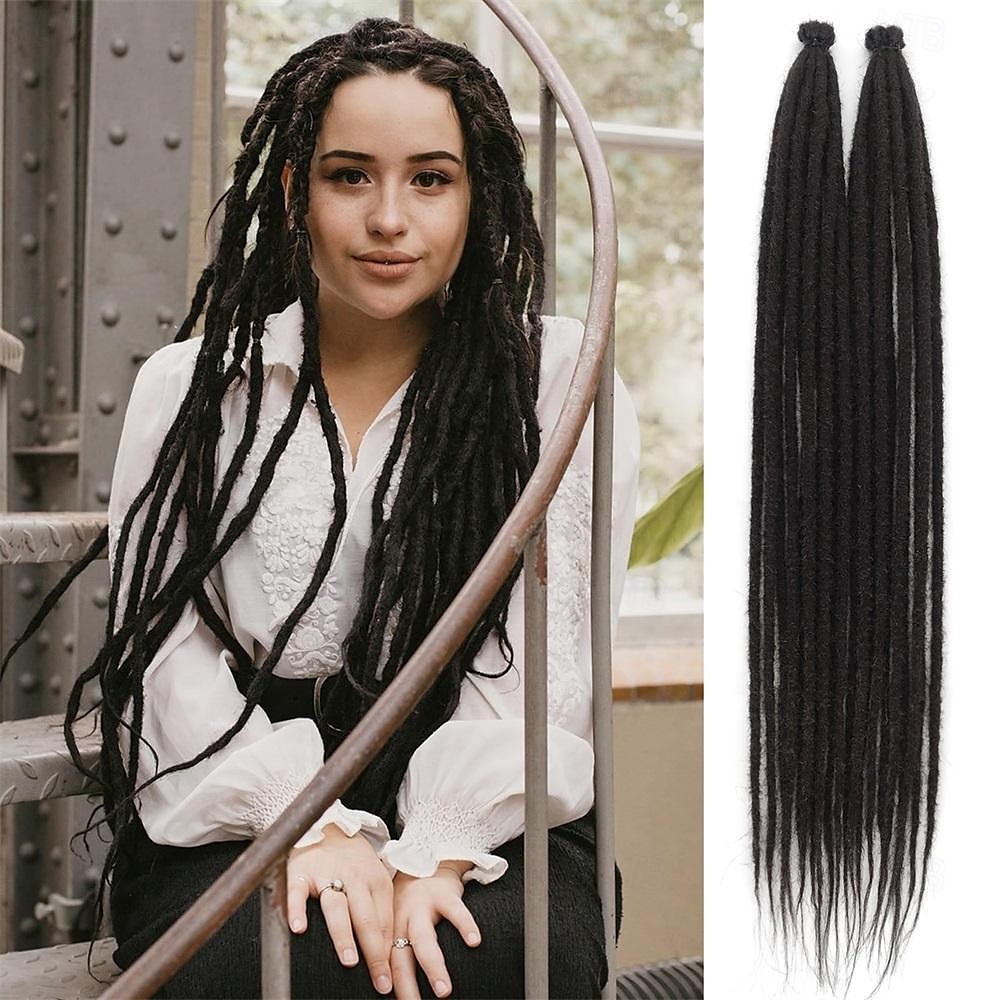 extensions de dreadlocks 24 pouces vert extensions de dreads au crochet à extrémité unique 20 brins se extension de dreadlocks synthétiques droite style hippie dreads pour femmes hommes de 2025 ? $33.99 –P4
