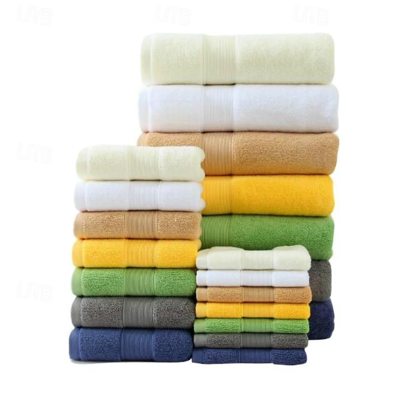 Asciugamano o asciugamano viso in tinta unita morbido e assorbente in cotone 100% per il bagno di casa del 2025 a $6.99 –P2