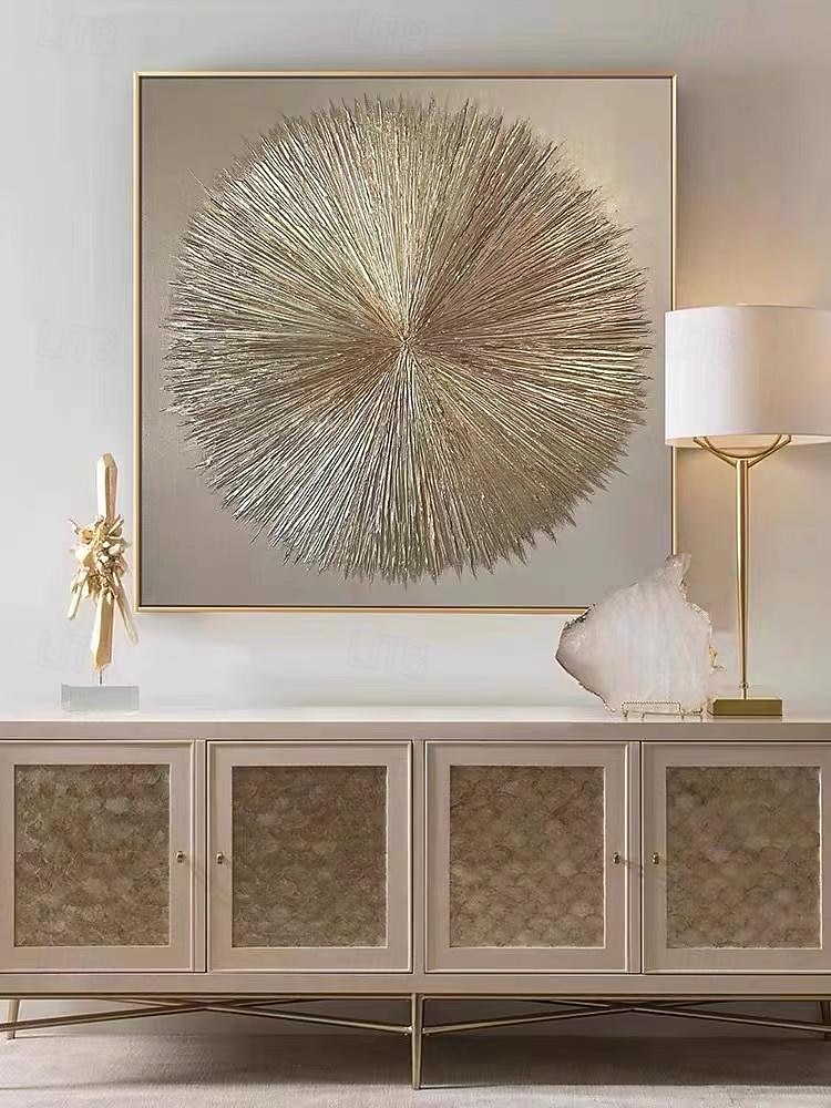 золото серебро лист холст искусство ручная роспись абстрактная оригинальная современная серебряная фольга текстурированная акриловая картина для гостиной настенное искусство домашний декор растянутая 2026 - $114.99 –P1