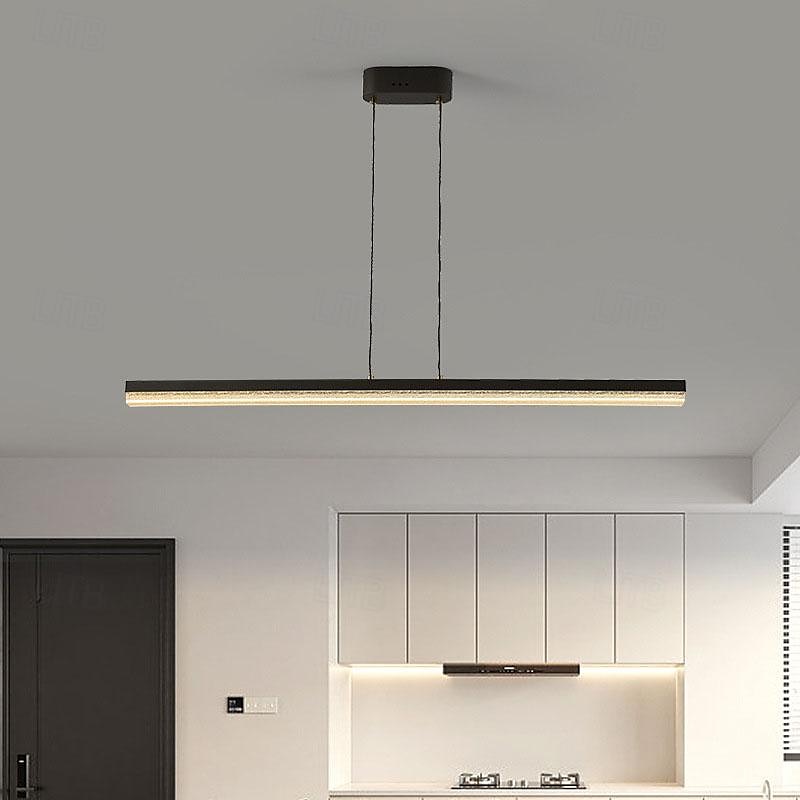 led taklampe dimbar 120cm linjedesign akryl metall taklamper for stue kontor 85-265v 2025 - $249.99 –P9