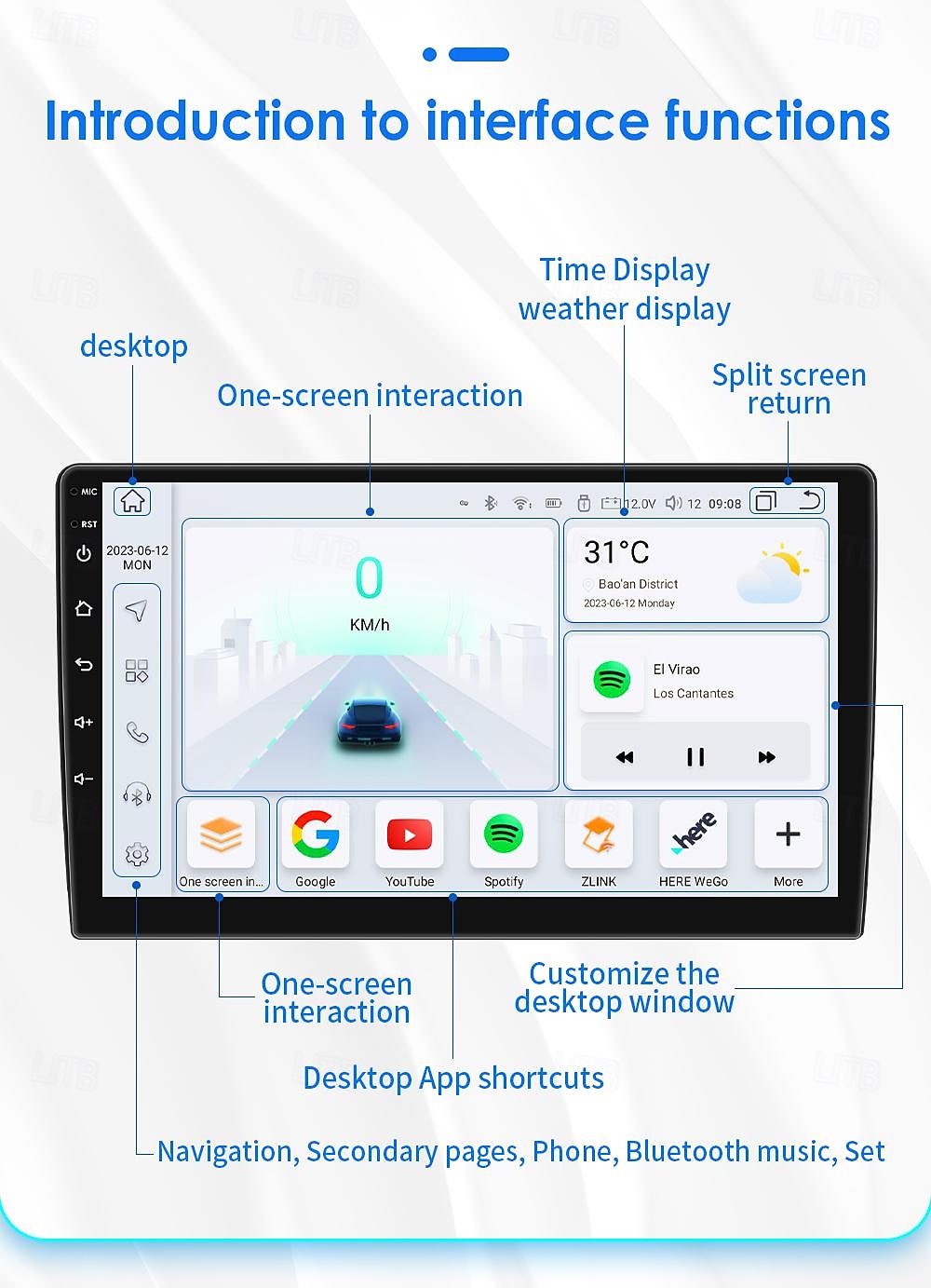 Для mercedes Benz smart fortwo 2011-2015 автомагнитола мультимедийный плеер android 12 carplay навигация gps 2025 - $244.89 –P17