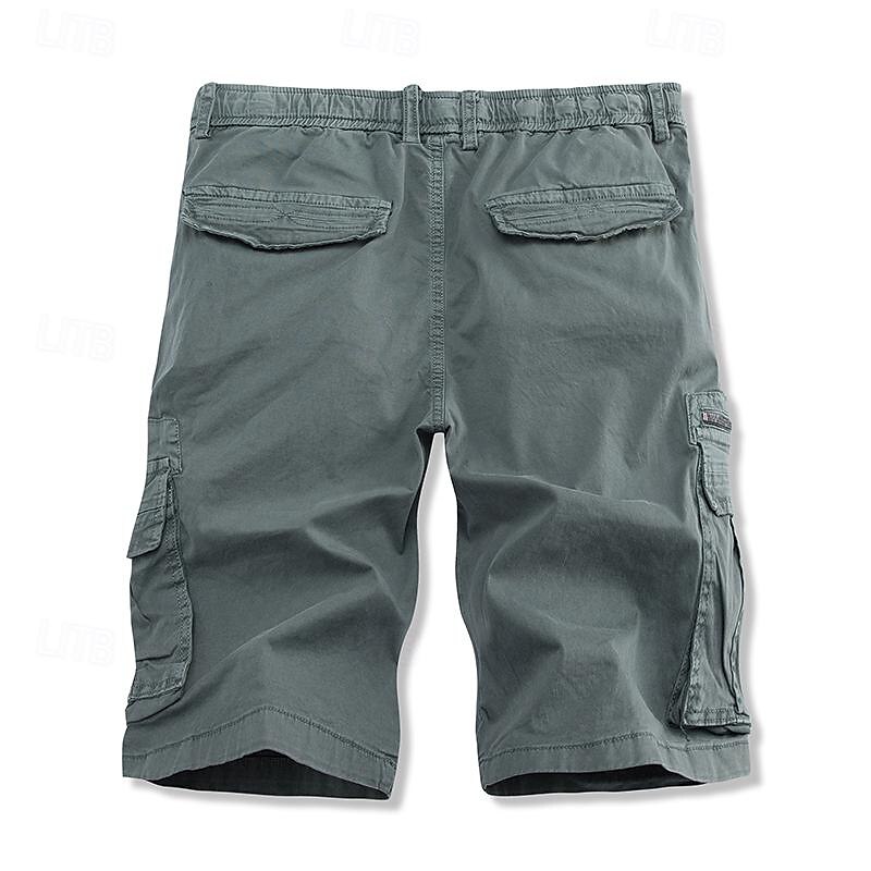 Men's Cargo Shorts Shorts Work Shorts Buttons Multi Pocket Plain Wearable Short Outdoor Daily Going out Fashion Classic Black Army Green 2025 - $35.99 –P8