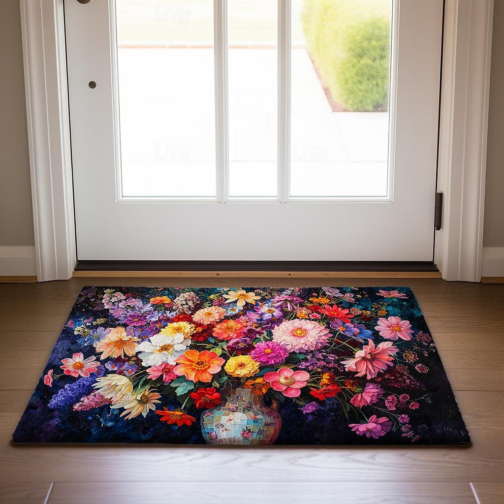 pittura colorata fiori zerbino tappetini tappeti lavabili tappetino da cucina antiscivolo tappeto a prova di olio tappeto per interni ed esterni arredamento camera da letto tappetino da bagno tappeto del 2025 a $18.49 –P10