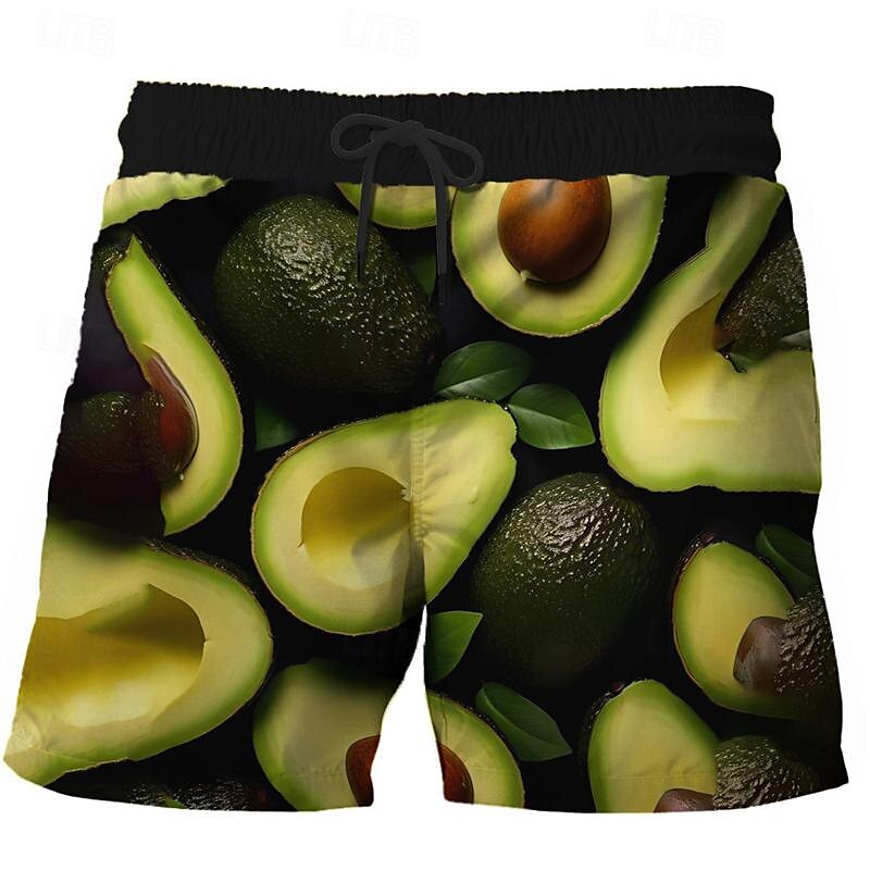 Men's Fruit Swim Shorts Board Shorts Swimming Trunks Mid Waist Vacation Hawaiian Holiday Vacation Holiday Beach Drawstring with Mesh lining Elastic Waist Designer Clothing Apparel 2025 - $17.99 –P8