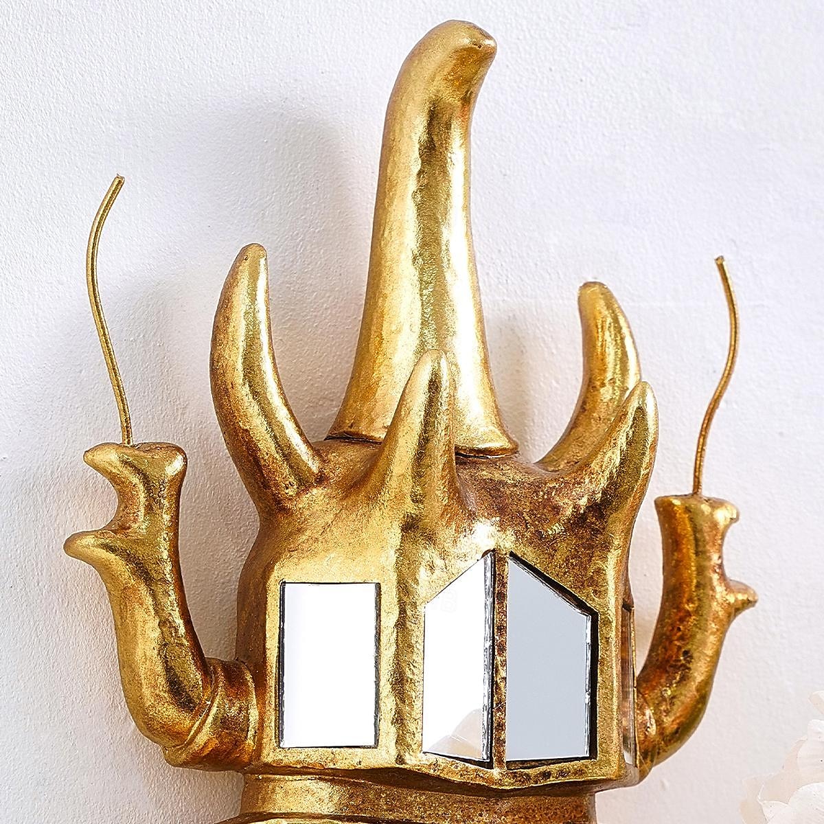 Einhornkäfer Spiegel Design Wanddekoration Gold Wanddekoration Käfer Glas verspiegelt handgefertigt 3 2025 - $41.99 –P4