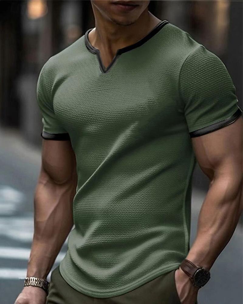 Men's T Shirt Tee Short Sleeve Shirt Tee Top Short Sleeve Crew Neck Spring & Summer Color Block Fashion Designer Basic Vacation Street Going out Black White Green Top Tee for Men 2025 - $24.99 –P1