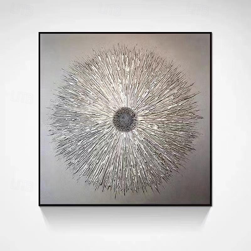 золото серебро лист холст искусство ручная роспись абстрактная оригинальная современная серебряная фольга текстурированная акриловая картина для гостиной настенное искусство домашний декор растянутая 2026 - $114.99 –P6