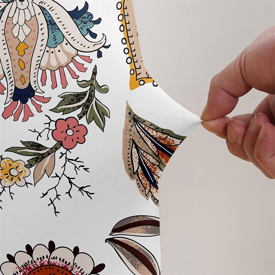 Juego de 4 fundas para silla de comedor de spandex elástico, funda protectora para silla elástica con estampado floral, funda para asiento con banda elástica para comedor, boda, ceremonia, banquete, 2025 - $27.99 –P17