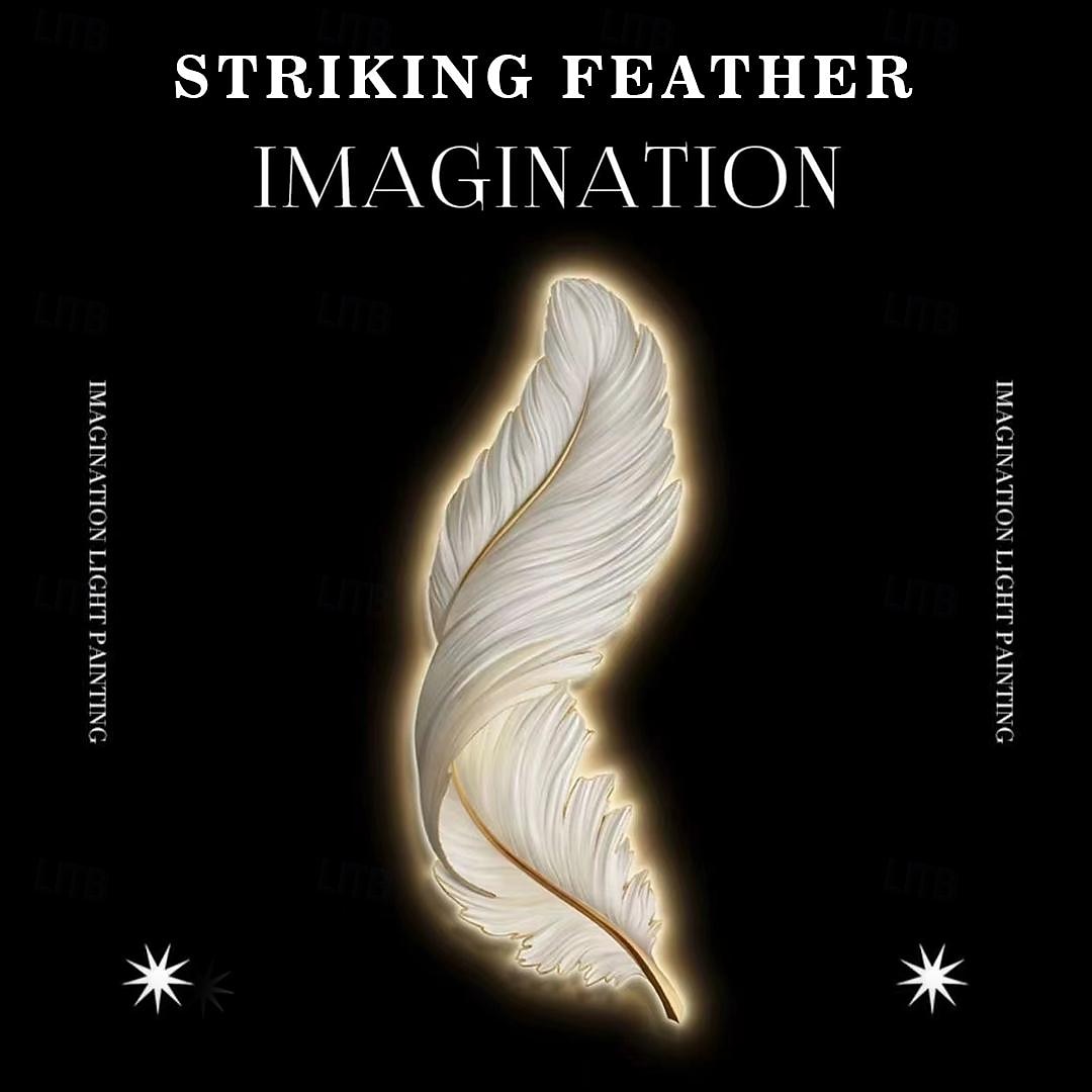 светодиодная лампа живопись смола прецизионная резьба живопись теплая лампа перо 3000k с дистанционным управлением с вилкой европейского стандарта картина на напольной панели минималистская фреска на крыльце диван фон настенная живопись ac220v 2026 - $235.79 –P7