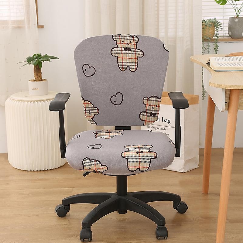 Capa para cadeira de escritório, capa para cadeira de mesa de computador, spandex elástico, anti-poeira, divisão universal, giratória, protetor de capa para cadeira giratória, conjunto de 2 peças, de 2025 por $16.99 –P10
