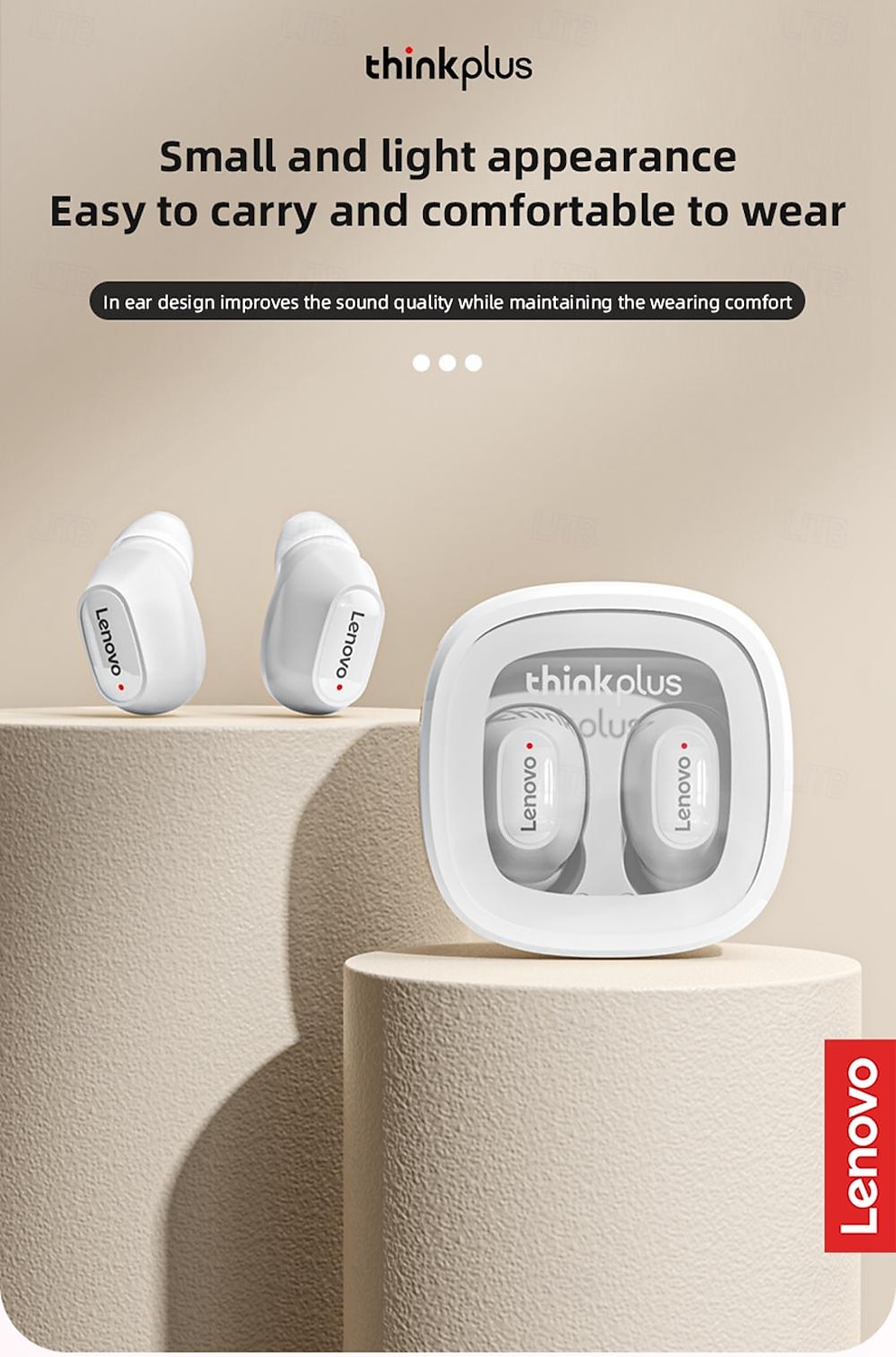 Наушники lenovo xt62 Bluetooth 5.3, беспроводные наушники с низкой задержкой, Hi-Fi спортивная гарнитура с микрофоном, hd call, новинка 2022 года 2025 - $27.99 -P2