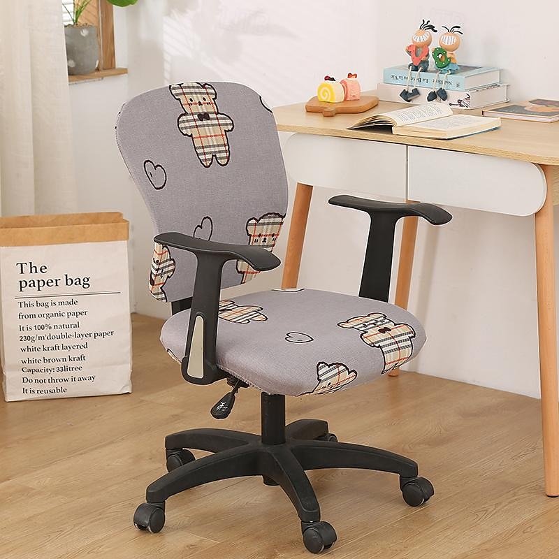 Capa para cadeira de escritório, capa para cadeira de mesa de computador, spandex elástico, anti-poeira, divisão universal, giratória, protetor de capa para cadeira giratória, conjunto de 2 peças, de 2025 por $16.99 –P13