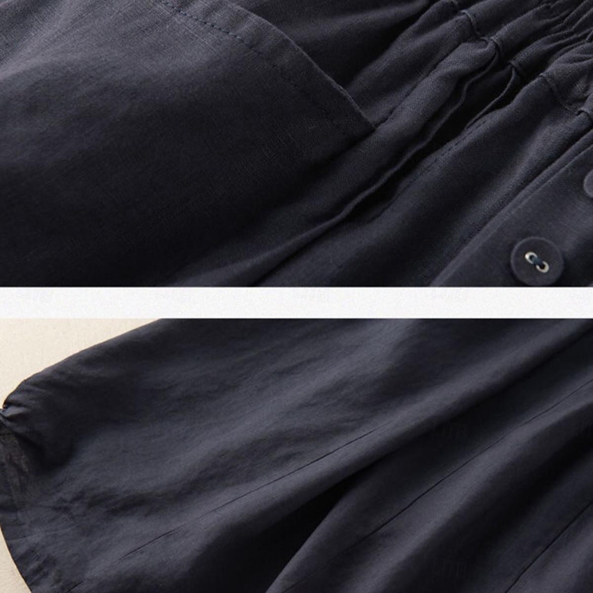 Women's Skirt A Line Basic Casual Midi High Waist Skirts Solid Colored Pocket Casual Daily Weekend Black Army Green Navy Blue Khaki Summer Cotton And Linen 2025 - $36.99 –P8