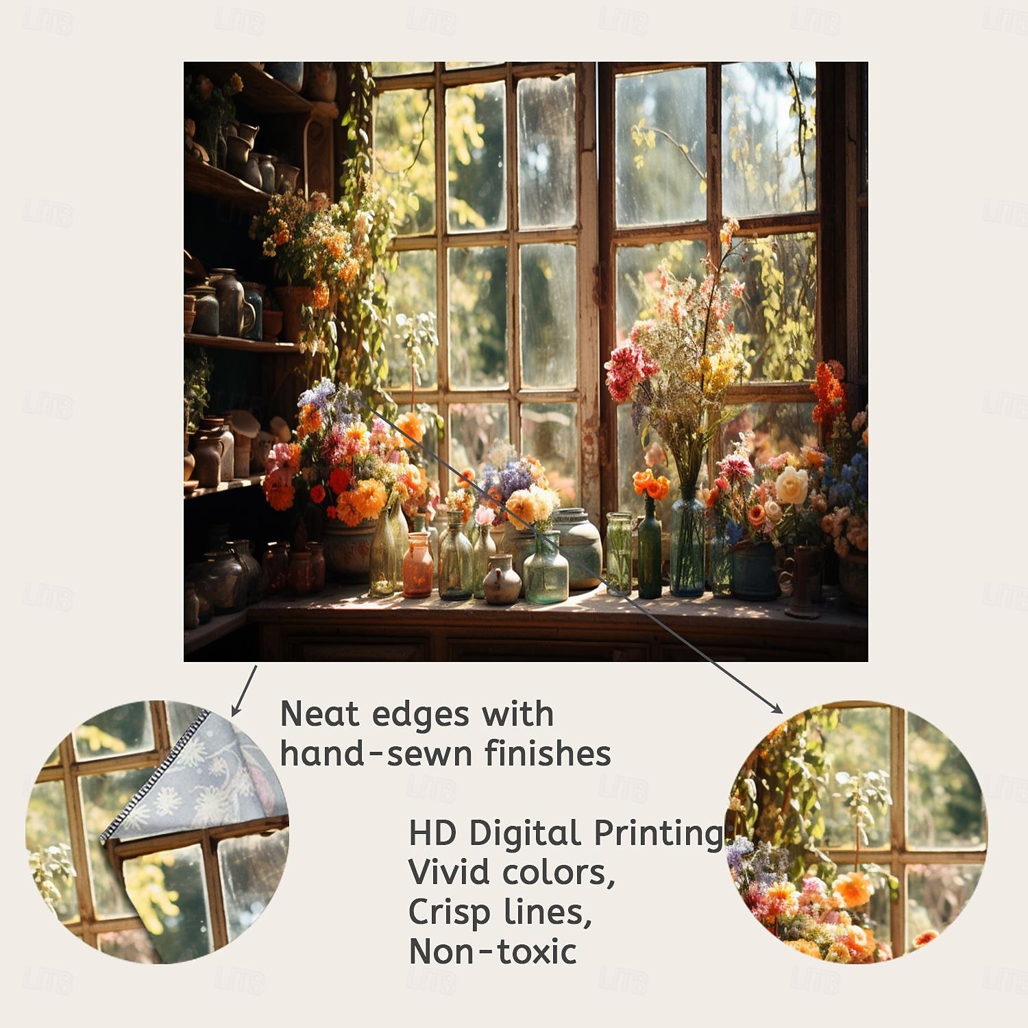 цветы на окне настенный гобелен настенное искусство большой гобелен фреска декор фотография фон одеяло занавеска для дома спальня гостиная украшения 2025 - $17.99 –P3