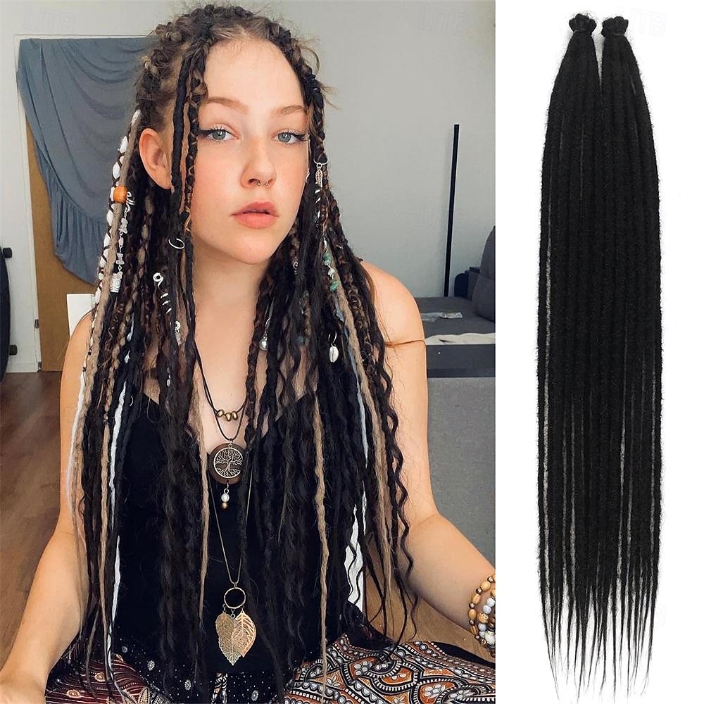 extensions de dreadlocks 24 pouces vert extensions de dreads au crochet à extrémité unique 20 brins se extension de dreadlocks synthétiques droite style hippie dreads pour femmes hommes de 2025 ? $33.99 –P6